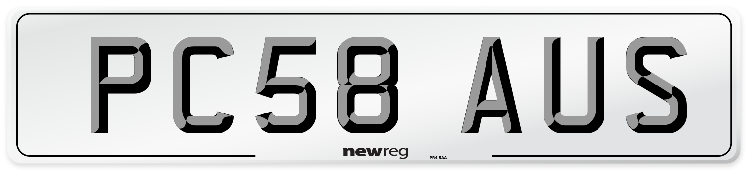 PC58 AUS Number Plate from New Reg